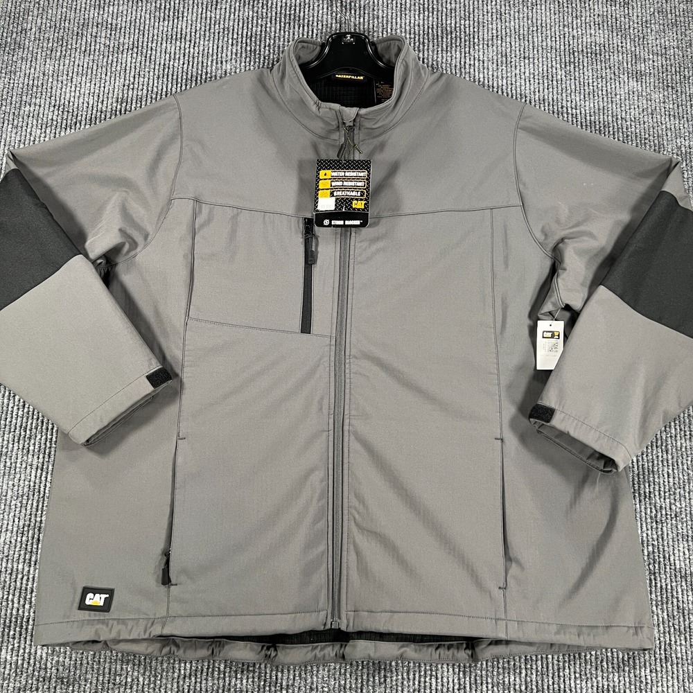 Caterpillar CAT Grid Fleece Softshell Jacket Coat Womens 2X Gray‎ Full Zip New